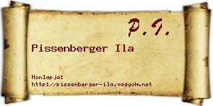 Pissenberger Ila névjegykártya